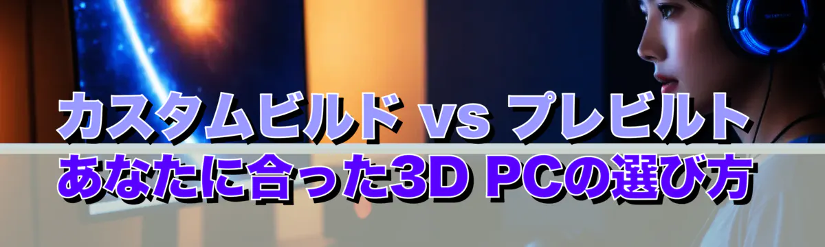 カスタムビルド vs プレビルト あなたに合った3D PCの選び方