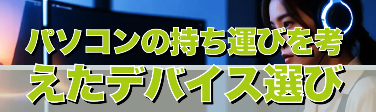 パソコンの持ち運びを考えたデバイス選び