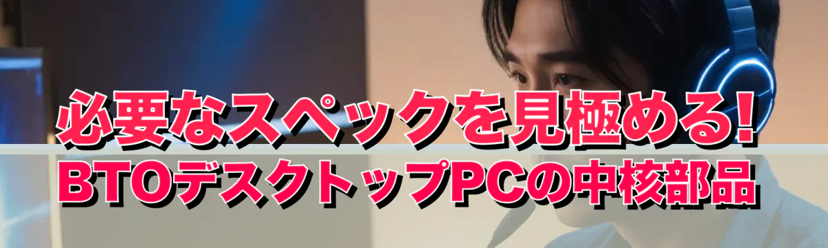 必要なスペックを見極める! BTOデスクトップPCの中核部品