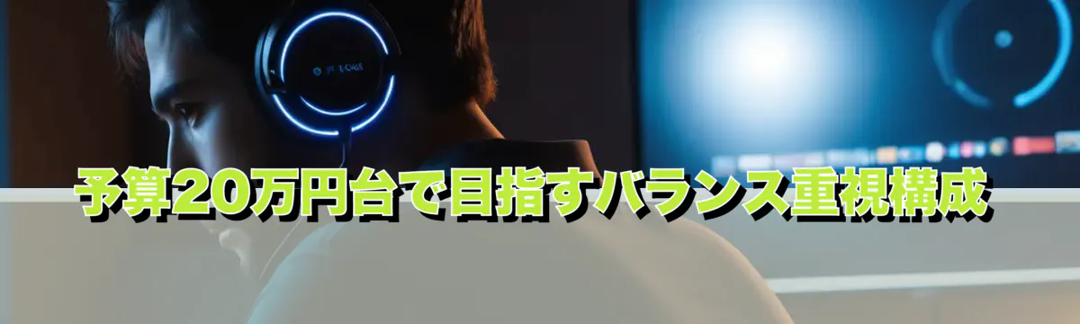 予算20万円台で目指すバランス重視構成