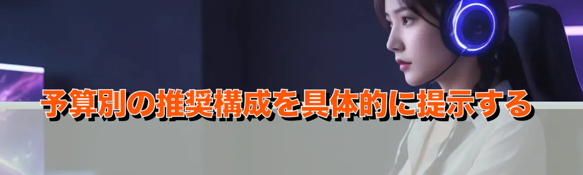 予算別の推奨構成を具体的に提示する