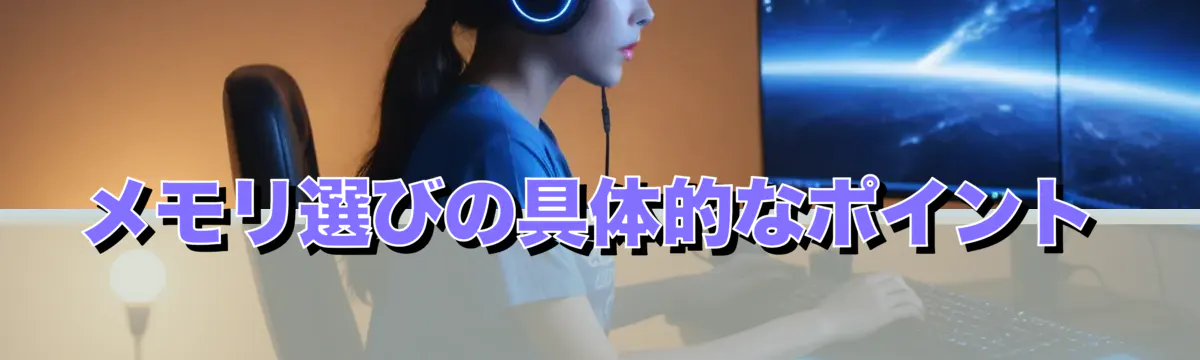 メモリ選びの具体的なポイント