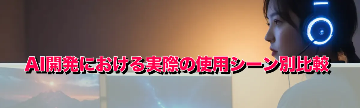 AI開発における実際の使用シーン別比較