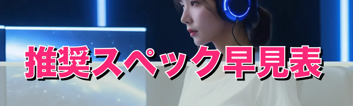 推奨スペック早見表