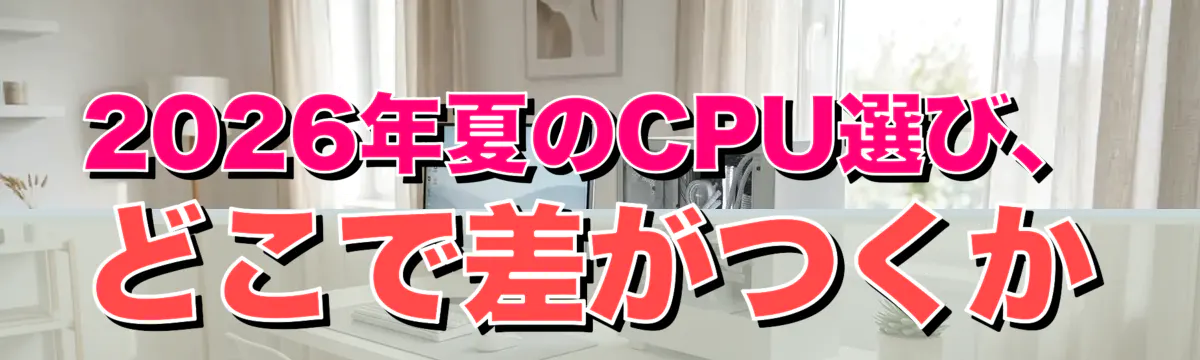 2026年夏のCPU選び、どこで差がつくか